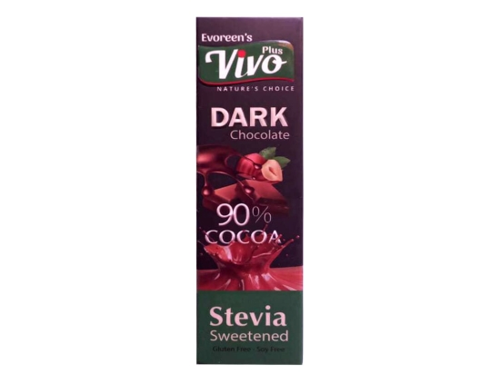 Dark chocolate bar 20 gm, 90% cocoa, with hazelnut, Stevia sweetened | Evoreen