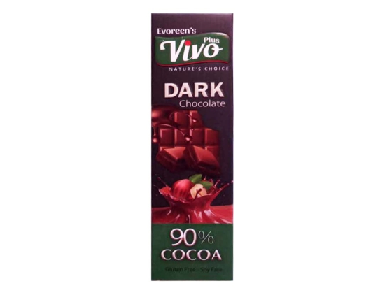 Dark chocolate bar 20 gm, 90% cocoa, with hazelnuts | Evoreen